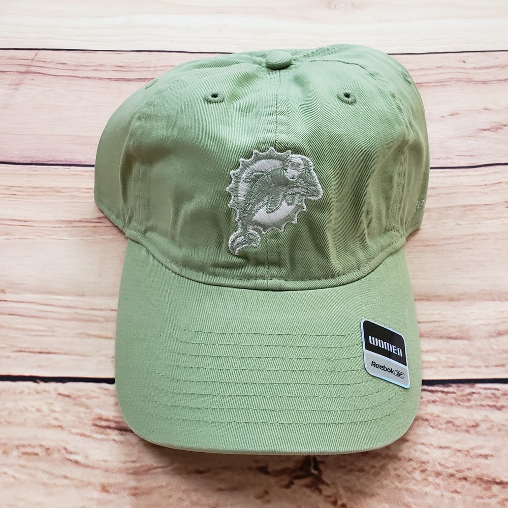 NEW Miami Dolphins Hat Cap Womens Green Strap Back NFL Football Reebok Ladies A4